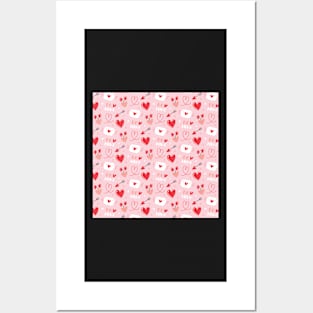 Sweet Valentine's Day Pattern Posters and Art